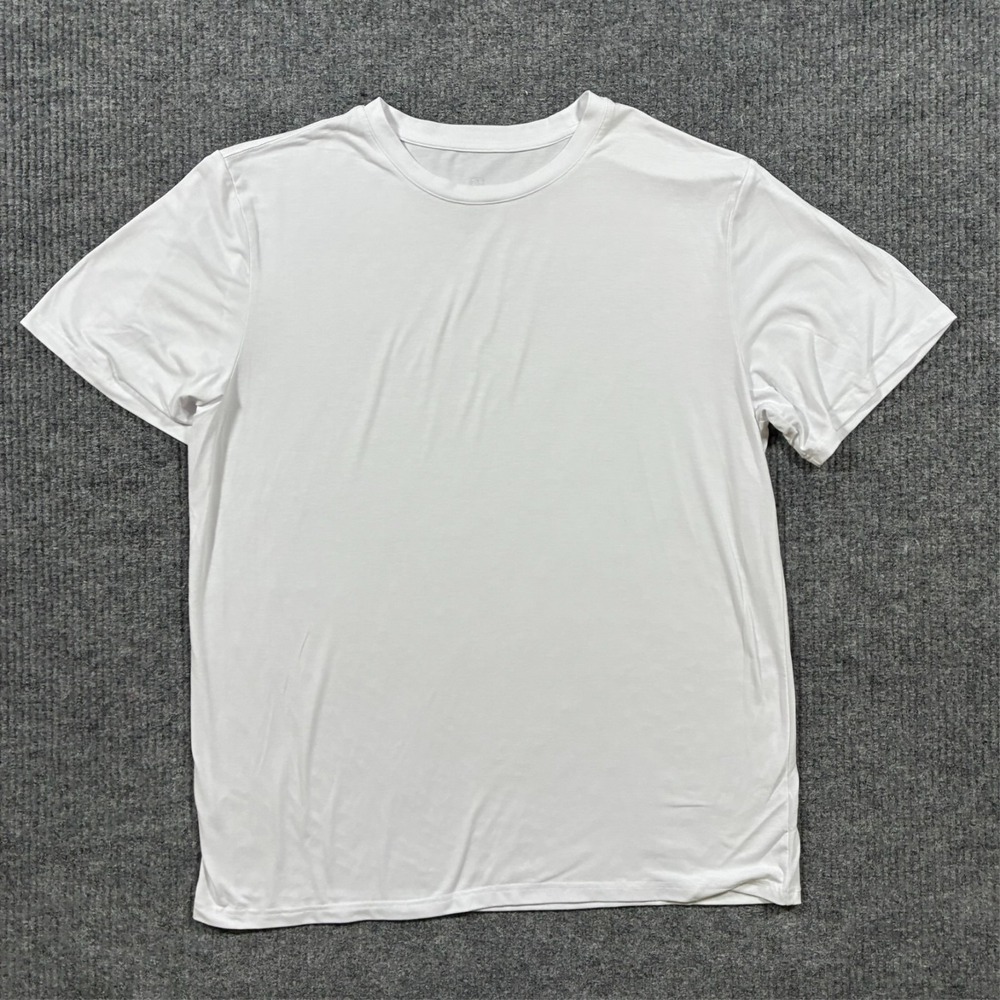 Bamboo Cool Mens T Shirt XL White Lightweight Stretch Short Sleeve Casual Basic